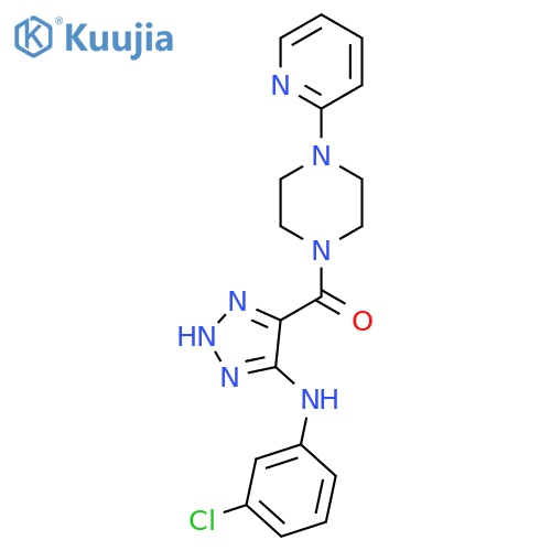 N-(3-chlorophenyl)-4-[4-(pyridin-2-yl)piperazine-1-carbonyl]-1H-1,2,3-triazol-5-amine structure