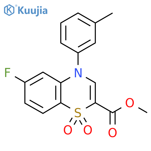 methyl 6-fluoro-4-(3-methylphenyl)-1,1-dioxo-4H-1lambda6,4-benzothiazine-2-carboxylate structure