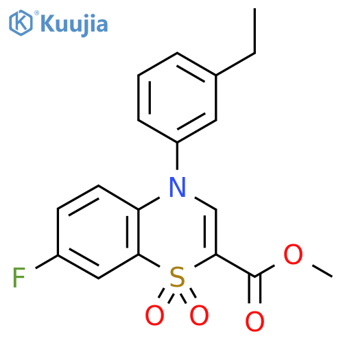 methyl 4-(3-ethylphenyl)-7-fluoro-1,1-dioxo-4H-1lambda6,4-benzothiazine-2-carboxylate structure