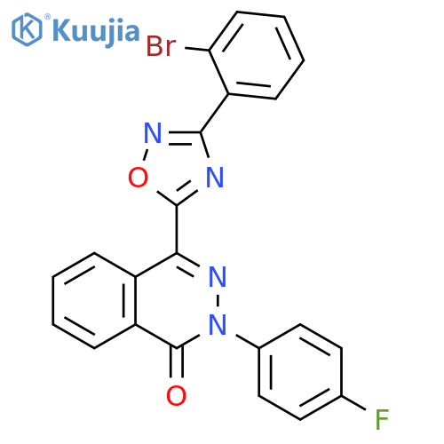 4-[3-(2-bromophenyl)-1,2,4-oxadiazol-5-yl]-2-(4-fluorophenyl)-1,2-dihydrophthalazin-1-one structure