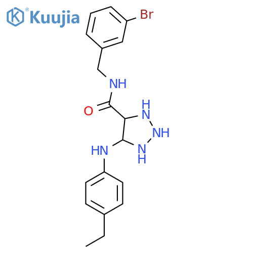 N-[(3-bromophenyl)methyl]-5-[(4-ethylphenyl)amino]-1H-1,2,3-triazole-4-carboxamide structure