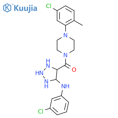 4-[4-(5-chloro-2-methylphenyl)piperazine-1-carbonyl]-N-(3-chlorophenyl)-1H-1,2,3-triazol-5-amine structure
