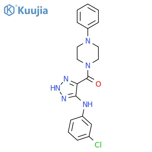 N-(3-chlorophenyl)-4-(4-phenylpiperazine-1-carbonyl)-1H-1,2,3-triazol-5-amine structure