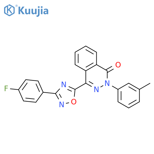 4-[3-(4-fluorophenyl)-1,2,4-oxadiazol-5-yl]-2-(3-methylphenyl)-1,2-dihydrophthalazin-1-one structure