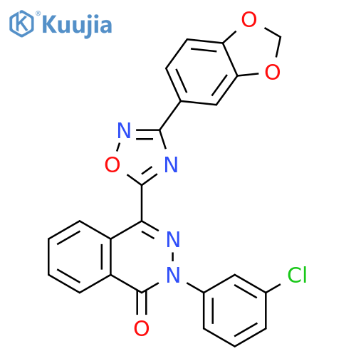 4-[3-(2H-1,3-benzodioxol-5-yl)-1,2,4-oxadiazol-5-yl]-2-(3-chlorophenyl)-1,2-dihydrophthalazin-1-one structure
