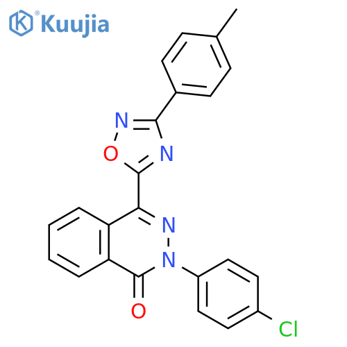 2-(4-chlorophenyl)-4-[3-(4-methylphenyl)-1,2,4-oxadiazol-5-yl]-1,2-dihydrophthalazin-1-one structure