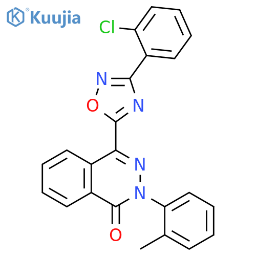 4-[3-(2-chlorophenyl)-1,2,4-oxadiazol-5-yl]-2-(2-methylphenyl)-1,2-dihydrophthalazin-1-one structure