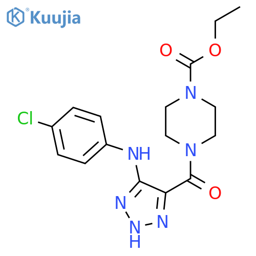 ethyl 4-{5-[(4-chlorophenyl)amino]-1H-1,2,3-triazole-4-carbonyl}piperazine-1-carboxylate structure