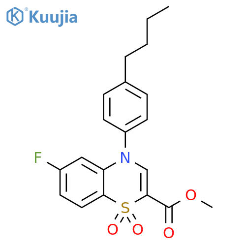 methyl 4-(4-butylphenyl)-6-fluoro-1,1-dioxo-4H-1lambda6,4-benzothiazine-2-carboxylate structure