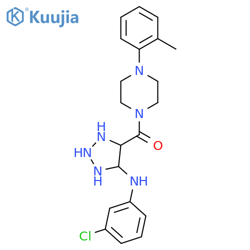 N-(3-chlorophenyl)-4-[4-(2-methylphenyl)piperazine-1-carbonyl]-1H-1,2,3-triazol-5-amine structure