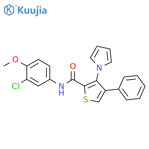 N-(3-chloro-4-methoxyphenyl)-4-phenyl-3-(1H-pyrrol-1-yl)thiophene-2-carboxamide structure