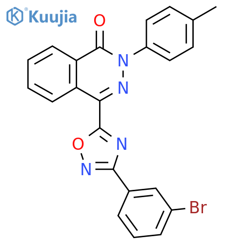 4-[3-(3-bromophenyl)-1,2,4-oxadiazol-5-yl]-2-(4-methylphenyl)-1,2-dihydrophthalazin-1-one structure