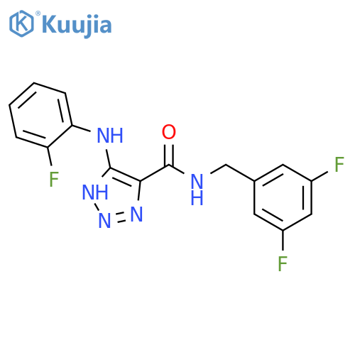 N-[(3,5-difluorophenyl)methyl]-5-[(2-fluorophenyl)amino]-1H-1,2,3-triazole-4-carboxamide structure