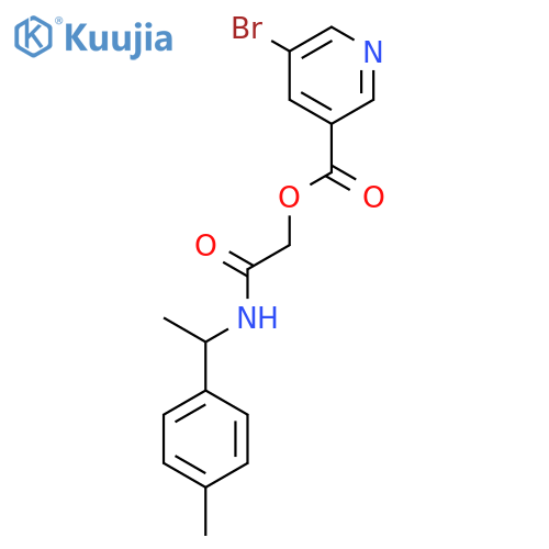 {[1-(4-methylphenyl)ethyl]carbamoyl}methyl 5-bromopyridine-3-carboxylate structure