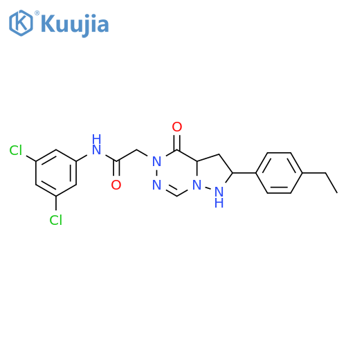 N-(3,5-dichlorophenyl)-2-[2-(4-ethylphenyl)-4-oxo-4H,5H-pyrazolo[1,5-d][1,2,4]triazin-5-yl]acetamide structure