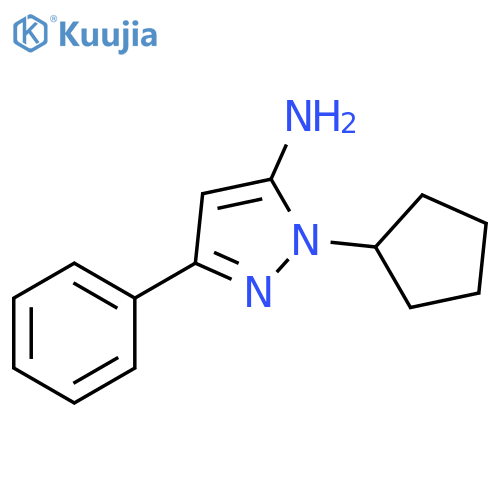 1-cyclopentyl-3-phenyl-1H-pyrazol-5-amine structure