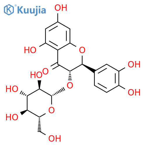 4H-1-Benzopyran-4-one,2-(3,4-dihydroxyphenyl)-3-(b-D-glucopyranosyloxy)-2,3-dihydro-5,7-dihydroxy-, (2S-trans)- (9CI) structure