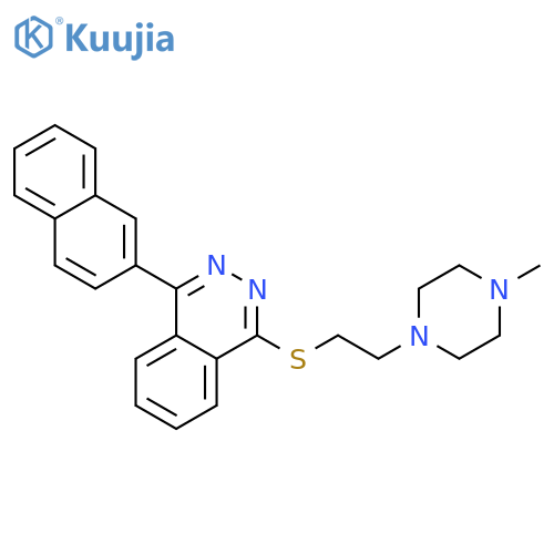 Phthalazine,1-[[2-(4-methyl-1-piperazinyl)ethyl]thio]-4-(2-naphthalenyl)- structure