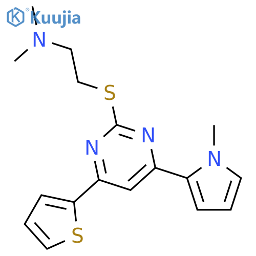 Ethanamine,N,N-dimethyl-2-[[4-(1-methyl-1H-pyrrol-2-yl)-6-(2-thienyl)-2-pyrimidinyl]thio]- structure