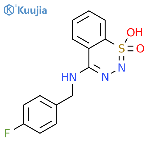 2H-1,2,3-Benzothiadiazin-4-amine,N-[(4-fluorophenyl)methyl]-, 1,1-dioxide structure