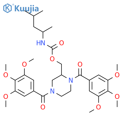 Carbamic acid,(1,3-dimethylbutyl)-, [1,4-bis(3,4,5-trimethoxybenzoyl)-2-piperazinyl]methylester (9CI) structure