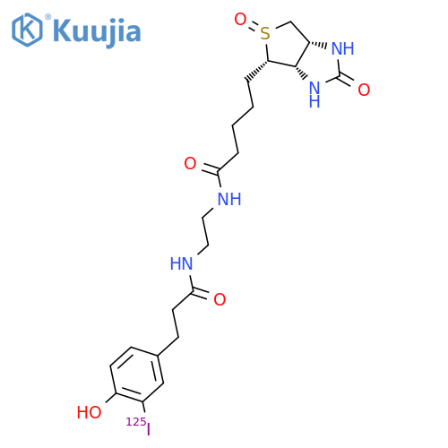 1H-Thieno[3,4-d]imidazole-4-pentanamide,hexahydro-N-[2-[[3-[4-hydroxy-3-(iodo-125I)phenyl]-1-oxopropyl]amino]ethyl]-2-oxo-,5-oxide, [3aS-(3aa,4b,5a,6aa)]- (9CI) structure