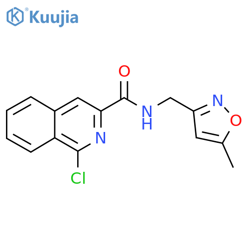 1-chloro-N-[(5-methyl-1,2-oxazol-3-yl)methyl]isoquinoline-3-carboxamide structure