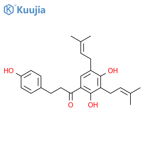 1-Propanone,1-[2,4-dihydroxy-3,5-bis(3-methyl-2-buten-1-yl)phenyl]-3-(4-hydroxyphenyl)- structure