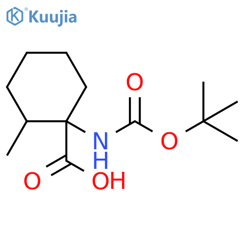 1-{(tert-butoxy)carbonylamino}-2-methylcyclohexane-1-carboxylic acid structure