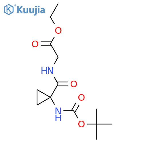 Ethyl (1-tert-butoxycarbonylamino-1-cyclopropylcarbonylamino)acetate structure