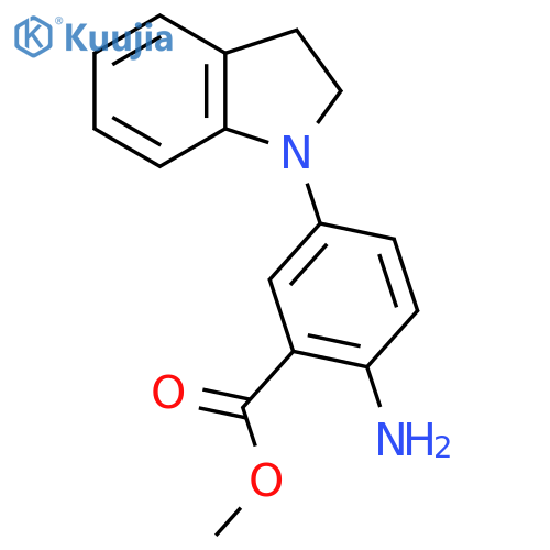 methyl 2-amino-5-(2,3-dihydro-1H-indol-1-yl)benzoate structure