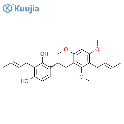 1,3-Benzenediol,4-[(3R)-3,4-dihydro-5,7-dimethoxy-6-(3-methyl-2-buten-1-yl)-2H-1-benzopyran-3-yl]-2-(3-methyl-2-buten-1-yl)- structure