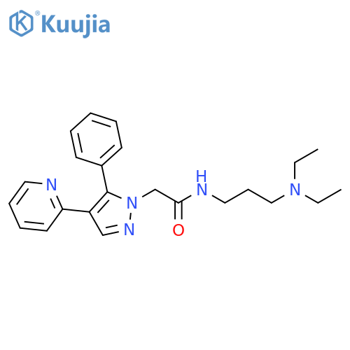 1H-Pyrazole-1-acetamide,N-[3-(diethylamino)propyl]-5-phenyl-4-(2-pyridinyl)- structure