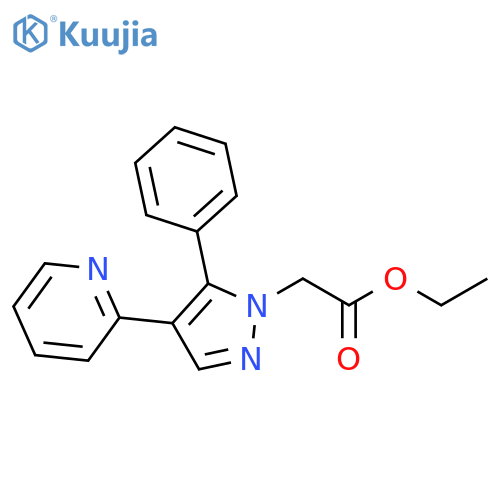 1H-Pyrazole-1-acetic acid, 5-phenyl-4-(2-pyridinyl)-, ethyl ester structure