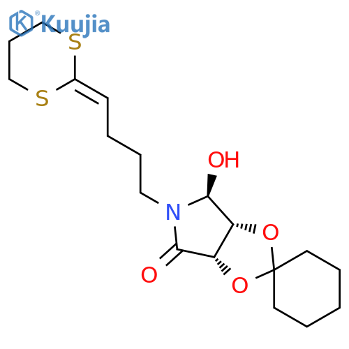N-[4-(1,3-dithian-2-ylidene)butyl]-(3S,4R)-3,4-(cyclohexylidenedioxy)-5-hydroxy-2-pyrrolidinone structure