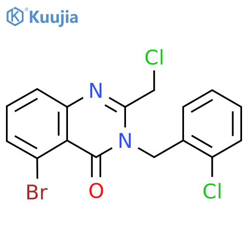 5-Bromo-3-(2-chlorobenzyl)-2-(chloromethyl)quinazolin-4(3H)-one structure