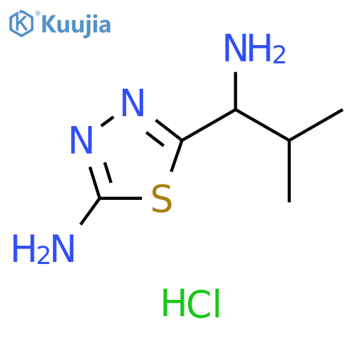 5-(1-amino-2-methylpropyl)-1,3,4-thiadiazol-2-amine dihydrochloride structure