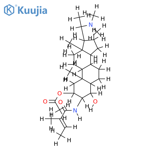 (20S)-20-(N,N-dimethylamino)-3beta-(tigloylamino)-5alpha-preg-2beta-O-acetate-4beta-ol structure