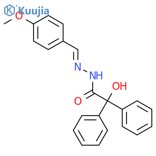 (E)-2-hydroxy-N'-(4-methoxybenzylidene)-2,2-diphenylacetohydrazide structure