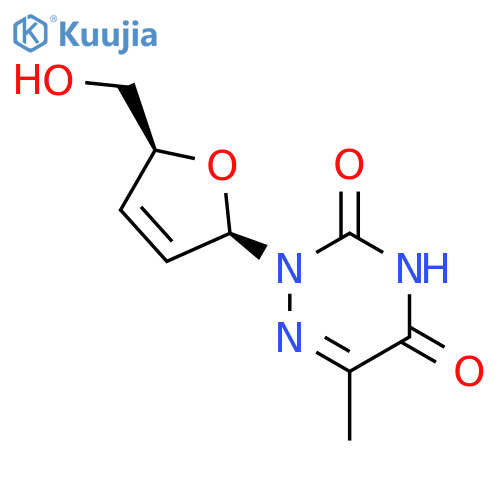 1,2,4-Triazine-3,5(2H,4H)-dione,2-[(2R,5S)-2,5-dihydro-5-(hydroxymethyl)-2-furanyl]-6-methyl- structure