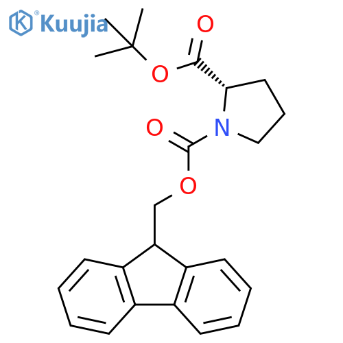 1,2-Pyrrolidinedicarboxylic acid, 2-(1,1-dimethylethyl) 1-(9H-fluoren-9-ylmethyl) ester, (2S)- structure