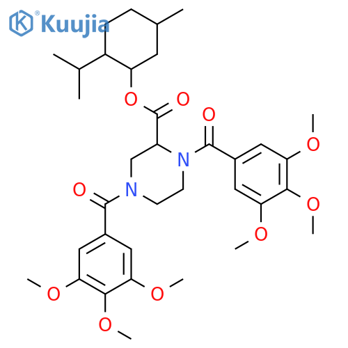 2-Piperazinecarboxylicacid, 1,4-bis(3,4,5-trimethoxybenzoyl)-, 5-methyl-2-(1-methylethyl)cyclohexylester structure