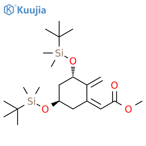 Acetic acid, [(3S,5R)-3,5-bis[[(1,1-dimethylethyl)dimethylsilyl]oxy]-2-methylenecyclohexylidene]-, methyl ester, (2Z)- (9CI) structure