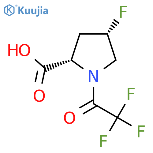 (2S,4S)-4-fluoro-1-(2,2,2-trifluoroacetyl)pyrrolidine-2-carboxylic acid structure