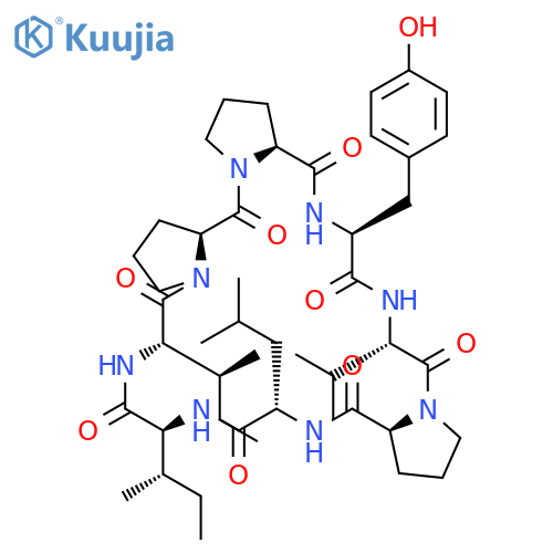 Cyclo(L-isoleucyl-L-isoleucyl-L-prolyl-L-prolyl-L-tyrosyl-L-valyl-L-prolyl-L-leucyl) structure