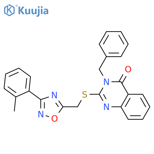3-benzyl-2-({[3-(2-methylphenyl)-1,2,4-oxadiazol-5-yl]methyl}sulfanyl)-3,4-dihydroquinazolin-4-one structure