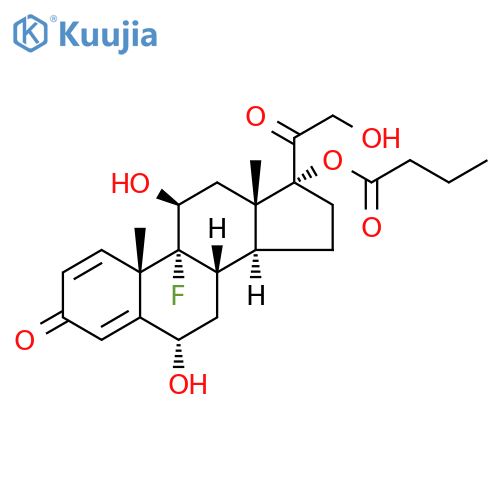 (6α,11β)-9-Fluoro-6,11,21-trihydroxy-17-(1-oxobutoxy)pregna-1,4-diene-3,20-dione structure