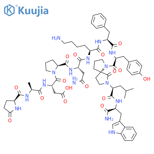 L-Tryptophanamide,5-oxo-L-prolyl-L-alanyl-L-a-aspartyl-L-prolyl-L-asparaginyl-L-lysyl-L-phenylalanyl-L-tyrosyl-(aS,5S)-a-(2-methylpropyl)-6-oxo-1,7-diazaspiro[4.4]nonane-7-acetyl- structure