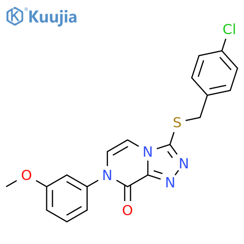3-{[(4-chlorophenyl)methyl]sulfanyl}-7-(3-methoxyphenyl)-7H,8H-[1,2,4]triazolo[4,3-a]pyrazin-8-one structure