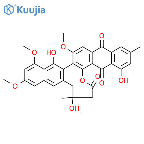 Anthra[1,2-b]naphth[2,3-d]oxonin-5,7,19(8H)-trione,9,10-dihydro-4,9,16-trihydroxy-13,15,17-trimethoxy-2,9-dimethyl-, (+)- (9CI) structure